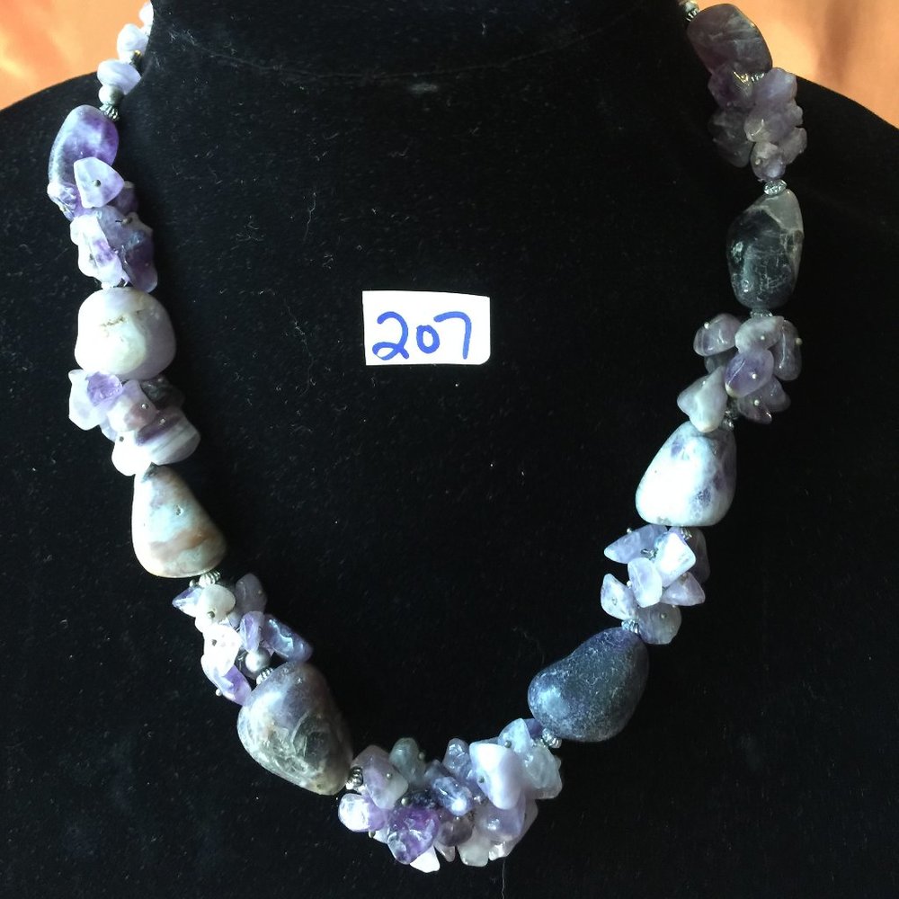 #207 PURPLE Beaded Stone Necklace, NWT, BUNDLE